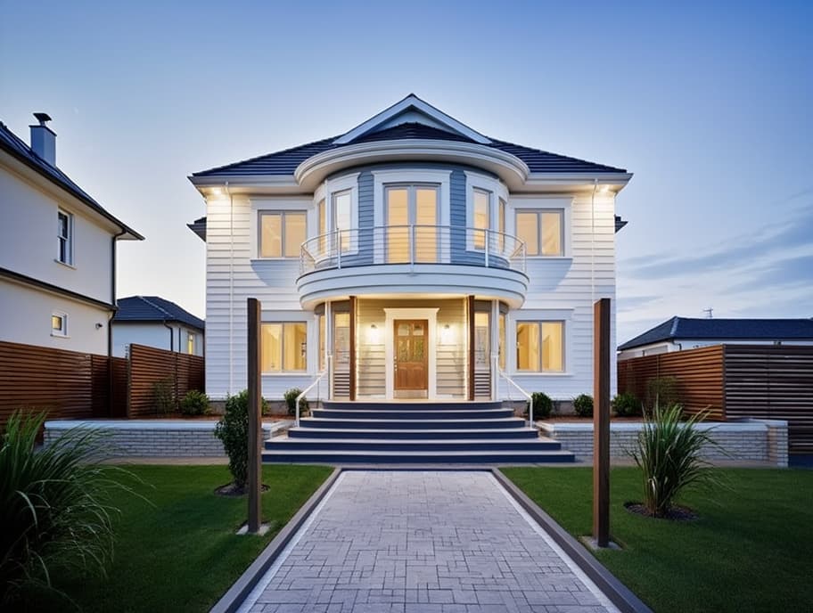 AI-generated modern facade design after renovation - FasadPro transformation example